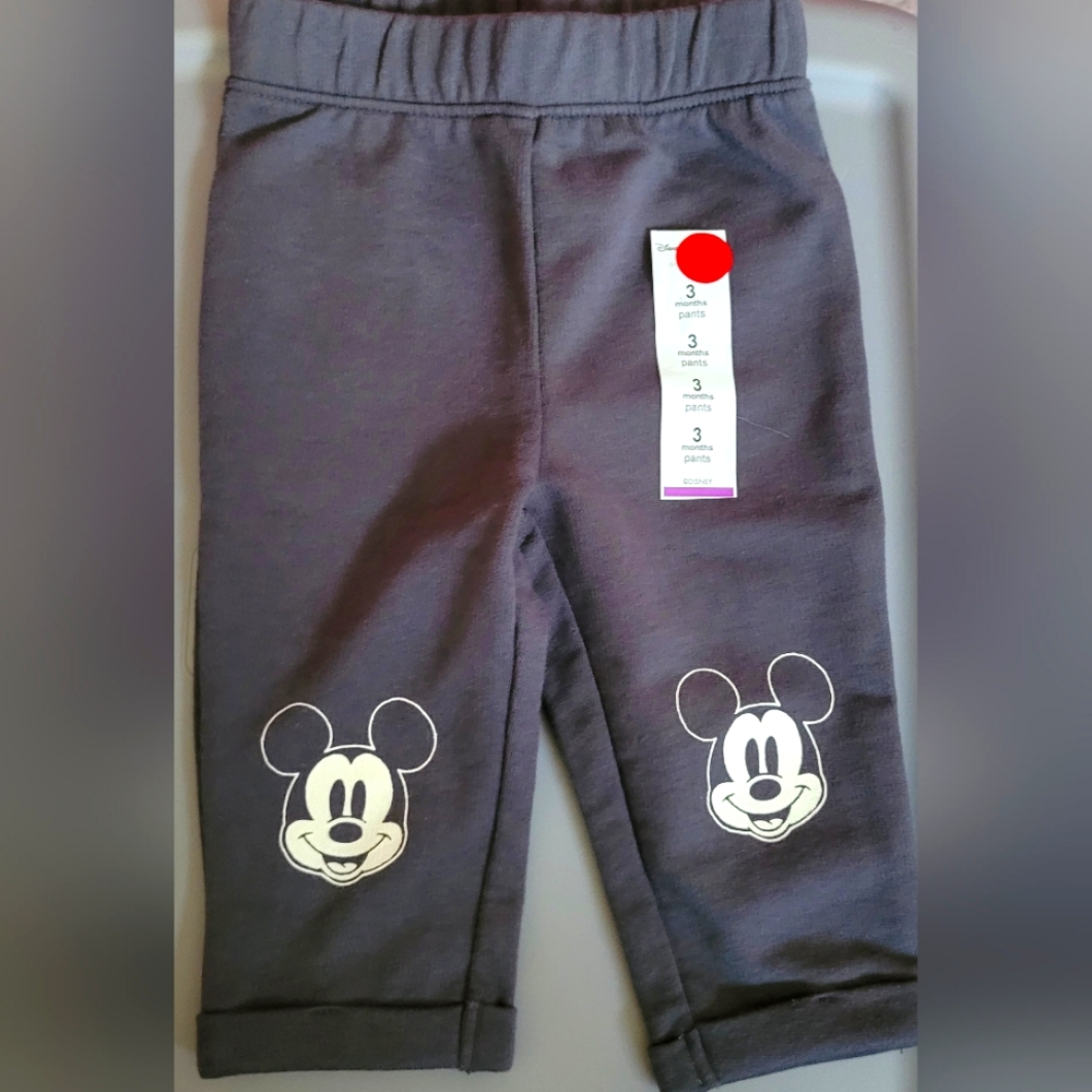 Disney Baby size 3mos joggers gray Mickey pants